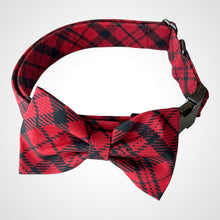 Load image into Gallery viewer, Red Plaid Bow Tie