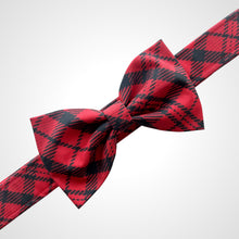 Load image into Gallery viewer, Red Plaid Bow Tie