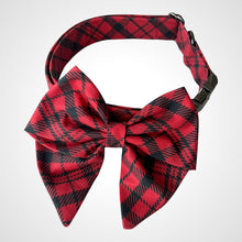 Load image into Gallery viewer, Red Plaid Sailors Bow