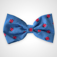 Load image into Gallery viewer, Ladybug Denim Bow Tie
