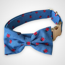 Load image into Gallery viewer, Ladybug Denim Bow Tie
