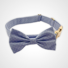 Load image into Gallery viewer, Denim Dot Bow Tie
