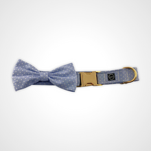 Load image into Gallery viewer, Denim Dot Bow Tie
