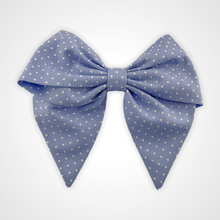 Load image into Gallery viewer, Denim Dot Sailors Bow

