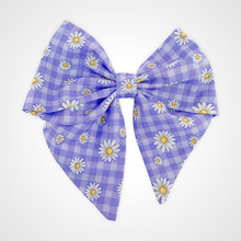 Load image into Gallery viewer, Gingham Daisy Sailors Bow
